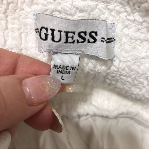 Guess White Remi Gauze Shorts - Picture 6 of 7